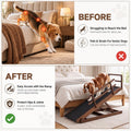 Dog Ramp for Bed & Couch, Foldable Wooden Pet Ramp, 5 Adjustable Heights