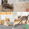 Kozvva Cat Litter Mat, Honeycomb Double Layer Waterproof & Urine Resistant Non-Slip Litter Trapping, Easy Clean Washable Scatter Control for Litter Box (Gray, 24x15 Inch)