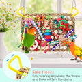 KATUMO Bird Toys, Bird Foraging Wall Toy, Edible Seagrass Woven Climbing Hammock Mat with Colorful Chewing Toys, Suitable for Lovebirds, Finch, Parakeets, Budgerigars, Conure, Cockatiel