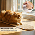 xympo 35" Sisal Cat Scratcher, Natural Sisal, Oval Shape, Wall or Floor Mount