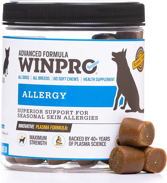 WINPRO Allergy Chews – Plasma-Powered Formula for Dog Seasonal Allergy Support – Grain-Free Natural Blood Protein Supple