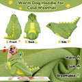 Lelepet Dog Dinosaur Costume Large Dog Halloween Costume Warm Fleece Hoodie