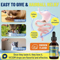 VICSOM Hairball Treatment for Cats, Cat Hairball Remedy for Cats Natural Eliminate and Prevent Hairball, Furball Control, Skin & Coat Care, Digestive Immune & Urinary Support, 60ml with Psyllium Husk