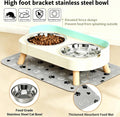 Elevated Dog Bowls with Mat, 2 Stainless Steel for Small Dogs Under 25 Lb