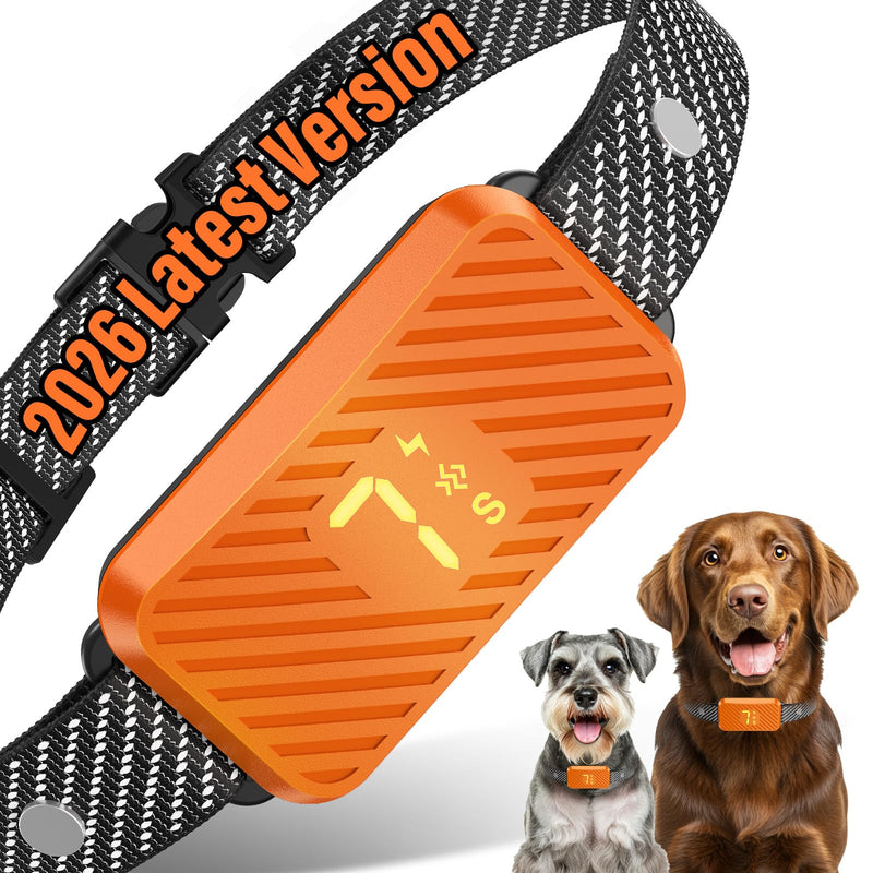 KJKZO Dog Bark Collar for Large Medium Small Dogs, Effective No-Bark Collar, Smart Barking Collar, 2026 Upgraded Bark Collar with 7 Sensitivity, 3 Modes, Waterproof, Carrot Orange