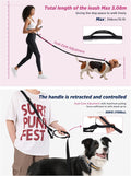 Hands Free Dog Leash, 5.9-10.1ft Crossbody Dog Leash & Waist-Wear Adjustable with Upgraded Duty Clip, Dual-Zone Length C