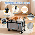 Large Pet Carrier with Detachable Wheels, 2 IN1 Foldable Soft-Sided Carriers- Designed for Dogs & Cats, Telescopic Handl