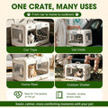 Collapsible Small Dog Crate, Hard-Sided Foldable Cat Carrier