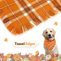Kytely Fall Dog Bandana, 2Pack Halloween Bandanas for Dogs, Plaid Dog Scarf