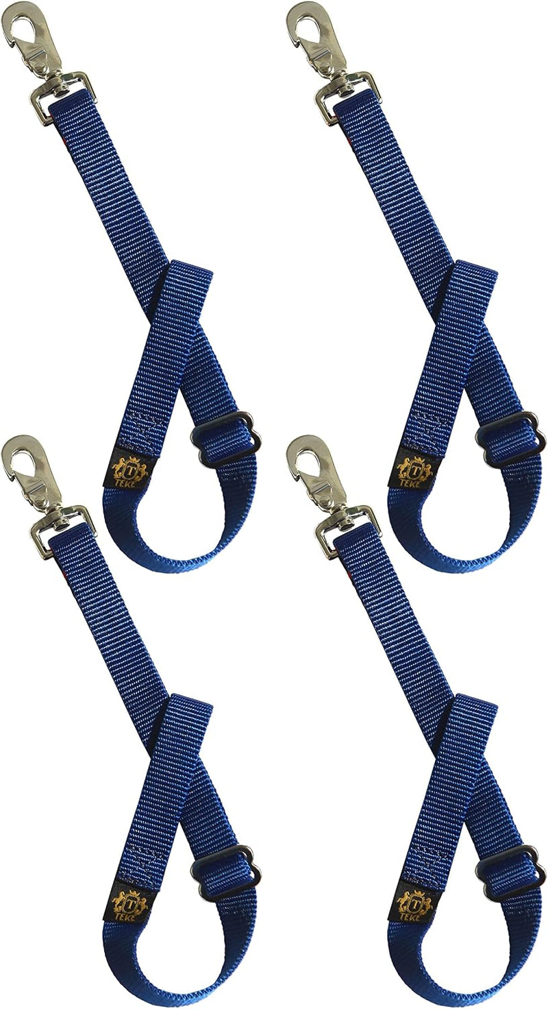 T TEKE Adjustable Heavy Duty Bucket Strap Hanger with Easy-on Hook (4 Pack), for Hay Nets, Buckets and Other Feeders