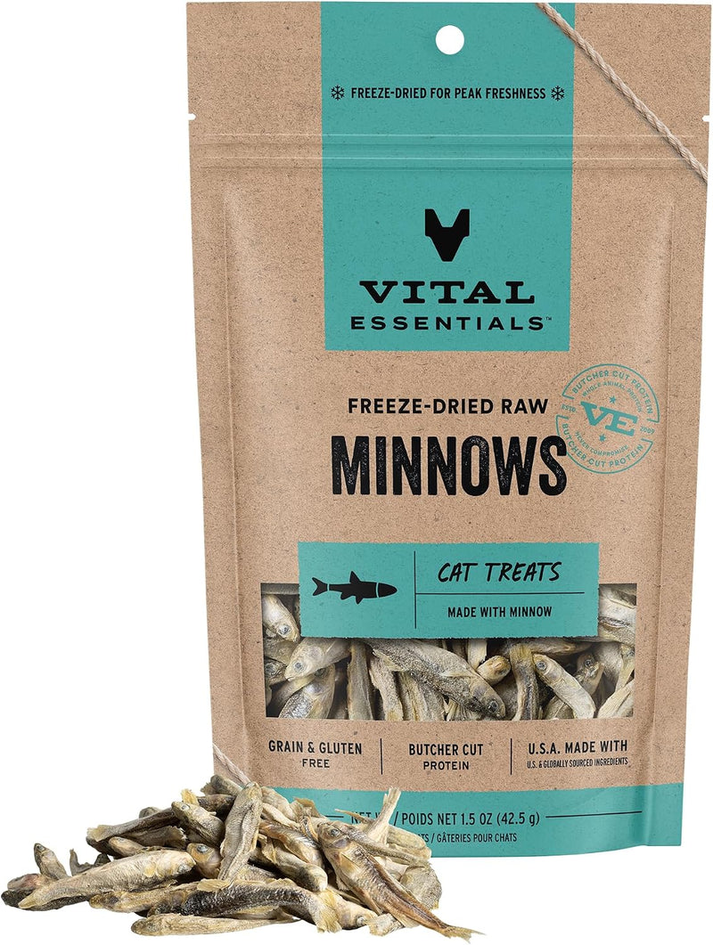 Vital Essentials Freeze Dried Minnows Cat Treats, 1.5 oz Bag