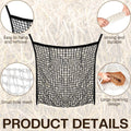 Fabbay 2 Pcs Slow Feed Hay Net for Horses, 35 x 31 Inch Hay Bag, Black