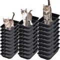 Reallnaive 30 Pcs Disposable Litter Boxes for Growing Cat, Plastic Cat Litter Trays, 3 Sizes 16.5 x 11 Inches/ 11.8 x 9.