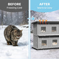 Fancyango Cat House Bed Cave, Cat Houses for Outdoor Cats, Grey-Black