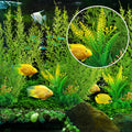 QUOZUO Fish Tank Accessories Large Plants, Green Fish Tank Decorations, Aquarium Decor Plastic Plants 3pcs