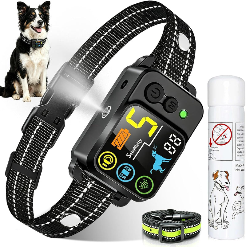 Citronella Bark Dog Collar Spray Dog Collar, with 5 Adjustable Sensitivity, Beep+Vibration+Spray 5 Working Modes Citrone