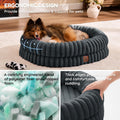ChiXnuggle Orthopedic Dog Bed for Medium Dogs, Waterproof Faux Rabbit Fur Dog Couch with Egg Crate Foam Support and Washable Removable Cover, Bolster Pet Sofa with Non-Slip Bottom, 30x24x7, Dark Grey