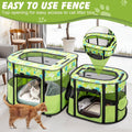 Portable Cat Playpen with Separate Areas, Foldable Indoor Outdoor Cat Enclosure, Portable Pet Tent for Kittens and Small Animals, Collapsible Tent Kennel Cage House with Tent Pegs and Carry Bag