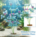 2Pcs Silk Aquarium Plants 13" Cyan Silk Plants for Fish Tank Goldfish