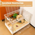 Hamster Cage & Guinea Pig Cages, Acrylic Cage for Small Animal Pets, Large Transparent Gerbil Cage and Habitats, Hedgeho