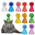 Multicolor Dog Hat, 10 PCS Glitter Party Hats for Stuffed Animals Mini Birthday Party Hat Adjustable Dog Birthday Hats Cute Cat Birthday-Headband for Cats Dogs Stuffed Animals Grooming Supplies