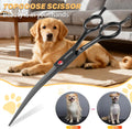 TOPGOOSE 7.5" Dog Grooming Scissor - Professional Down-curved Shear with Ergonomic Handle Japanese Stainless Steel Hair Scissor for Dogs, Cats and Other Pets, Sharp (Curved,Black)