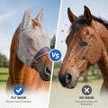 Horse Fly Mask with Ears - UV Protection Fine Mesh Super Comfort Fly Masks for Horses, Adjustable Breathability Horses M