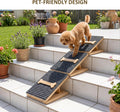 Dog Ramp for Stairs,2 Pack Adjustable Foldable Wooden Pet Steps Senior Dogs