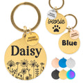 ExcelMark Pet ID Tags - Customized Dog and Cat Tags (Round, Gold)