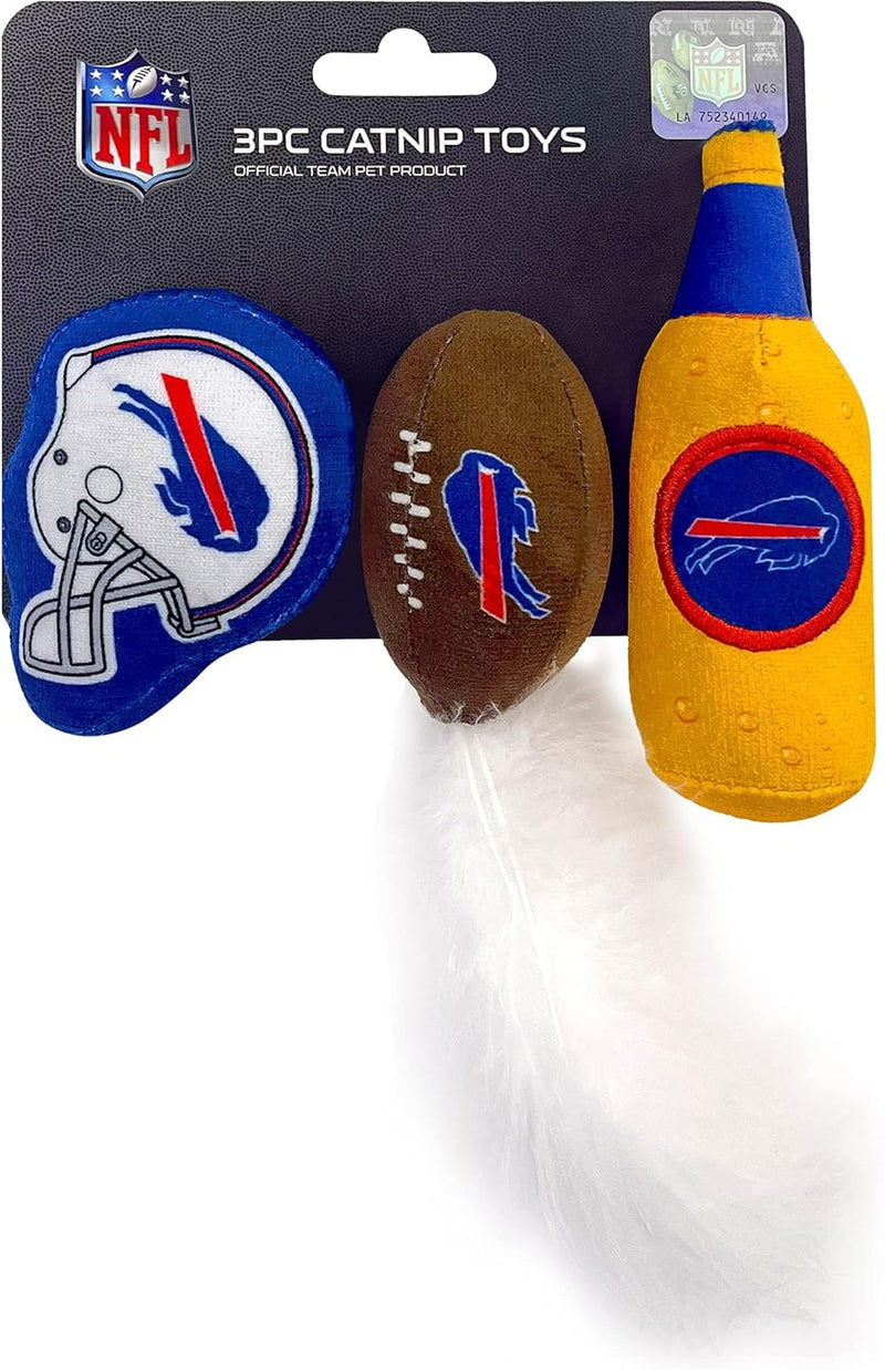 Best Plush CAT Toy - NFL Buffalo Bills Complete Set of 3 Piece Cat Toys Filled with Fresh Catnip. Includes: 1 Helmet Cat