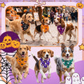 50 Pcs Halloween Dog Bandanas Bulk, Pumpkin Ghost Bat Skull Pattern
