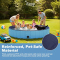 Eooqi Foldable Dog Pool for Large Dogs & Kids, 63" Hard-Side Collapsible Kiddie Pool, Heavy Duty Leakproof PVC Pet Swimm