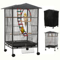 Large Parakeet Cage,Small Bird Cage,Cockatiel Cage for Birds with Covers,Parrot Cage Accessories for Finch,Cockatiels,Conure Bird,Budgie,Pigeon,Canary,Lovebird,Quaker (Meduim Birdcage)