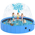 EPN 79” Foldable Dog Pool with Sprinkler, Large Collapsible Pet Pool for Dogs, Heavy Duty PVC & PP Portable Dog Swimming Pool, Non-Slip Outdoor Bathing Tub & Kiddie Pool for Backyard Summer Play