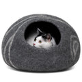 MEOWFIA Cat Cave – Premium Felt Cat Bed for Indoor Cats, Handmade Merino Wool (Dark Gray, Large)