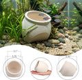 Fish Tank Ceramic Clay Pot for Hiding, Betta Fish Goldfish Hideout Aquarium Decorations, White