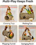 Bird Tunnel for Cage with Chew Toys, Only for Small-Sized Bird