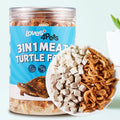 Turtle Food - Natural Freeze-Dried Chicken, Duck and Antarctic Krill – 3 in 1 Premium Treats for Reptiles, Cats & Dogs –