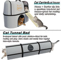 HAIDIVAN Pet 4-in-1 Cat Tunnel, Carrier, House & Scratcher – Detachable and Combinable – Indoor Beds, Outdoor Use, Cat Toys & Furniture (Gray)