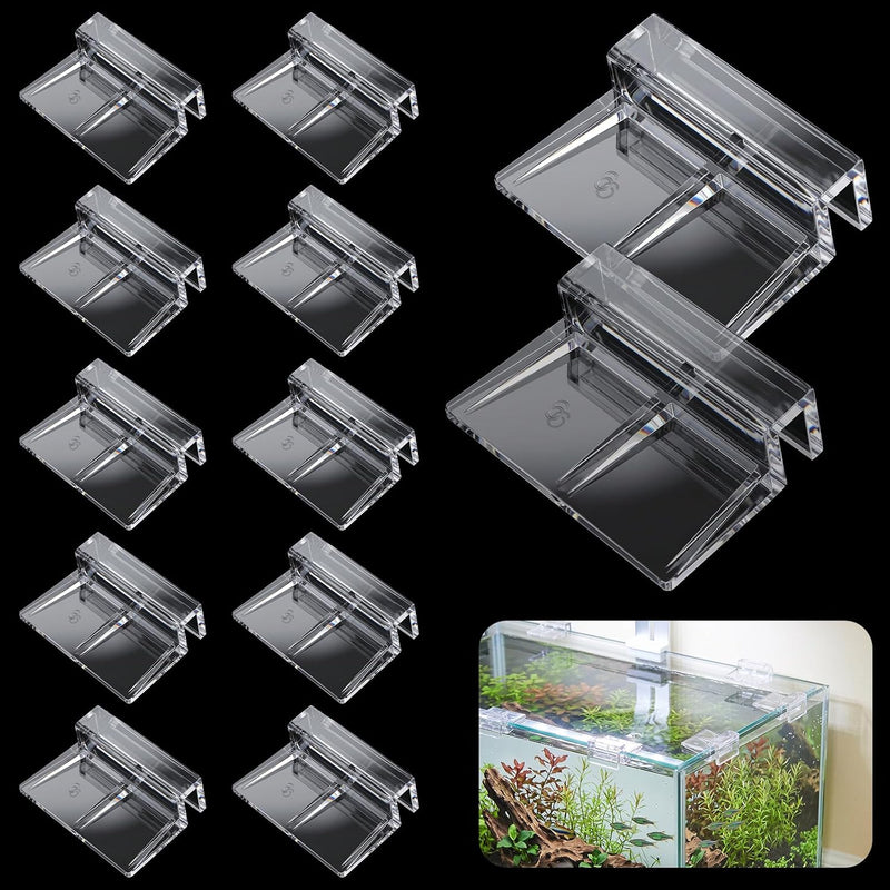 12pcs Aquarium Lid Clips Transparent,6mm Rimless Fish Tank Glass