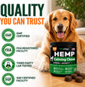 Hemp Calming Chews for Dogs - 170 Dog Calming Chews - Anxiety Relief Treats - Advanced Stress Relief Supplement, Separation Aid, Barking, Fireworks, Melatonin - Hip & Joint Support - Made in USA