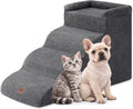EHEYCIGA 4-Step Curved Dog Stairs for Beds 17.6" H
