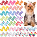 50 Pieces Bone Shaped Hair Clips Multicolor Small Barrettes Dog Cat Puppy Accessories, 25 Vivid Styles