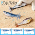 Ginyoyo Cat Toys Flopping Fish 3 Pack Rechargeable Cat Toys Interactive for Indoor Exercise with Catnip, Moving Cat Toy 3 Flapping Mode 7.1 Inches Electric Realistic Plush Wiggle Fish