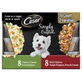 Cesar Simply Crafted Wet Dog Food Toppers for Dry Food, Chicken, Carrots & Green Beans and Beef, Chicken, Purple Potatoes, Peas & Carrots Meal Topper, 1.3 oz. Tub, 16 Count