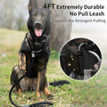 Strong Slip Rope Dog Training Leash (4ft) - Heavy Duty Durable Braided Nylon Lead with Rubber Stopper & Padded Handle - Large Medium Small Dogs No Pull Walking (Black, 1/2" x 4ft)