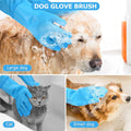 Senquoyn Dog Washing Gloves | Pet Grooming Gloves | Extra Long Arms (17.3") for Cats & Dogs | Massage & Hair Removal Pet Glove(Blue)