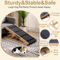 Foldable Wooden Dog Ramp Wooden Dog Ramp for Bed-5 Adjustable Heights