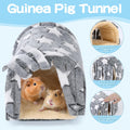 MABOZOO 3 Pack Guinea Pig House Accessories, Washable 2 Guinea Pig House and Hideout Tunnel with Curtains, Chinchilla Hi