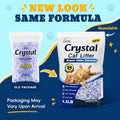 LMJP Crystal Cat Litter with Powerful Odor Control, Non-Clumping, Lasts Up to 4 Months, 17.2lb, Rapid Water Absorption, Unscented & Low Tracking Lightweight Blue & White Silica, 4 Pack of 4.3lb